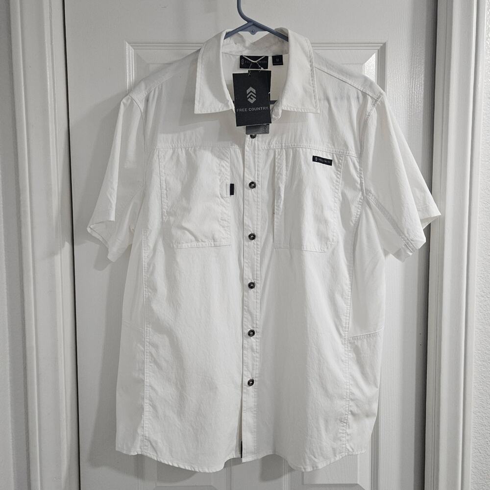 ❤️NWT❤️ Free Country Men's White Short Sleeve Shirt